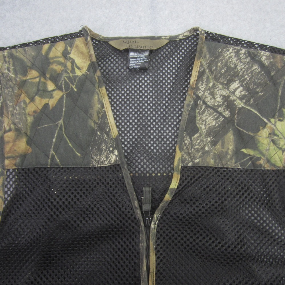 Quail Unlimited Mens Large Mesh Hunting Vest Mossy‎ Oak Break Up Camo Shooting - Picture 2 of 13